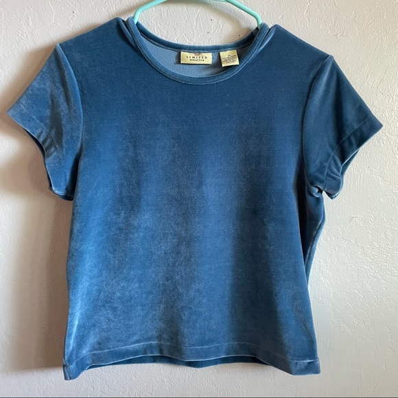 Tops | Light Blue Velvet Top 